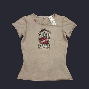 Deadstock Y2K Riley Los Angeles Baby Tee Shirt Tattoo Graphic